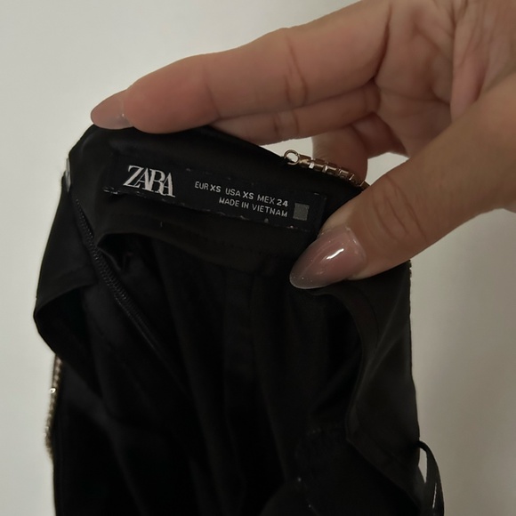 Satin Black Dress with Rhinestone Straps - Picture 3 of 3